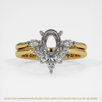 14K White & Yellow Three Stone Ring Setting Image