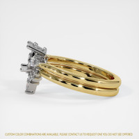 14K White & Yellow Three Stone Ring Setting Image
