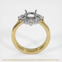14K White & Yellow Three Stone Ring Setting Image