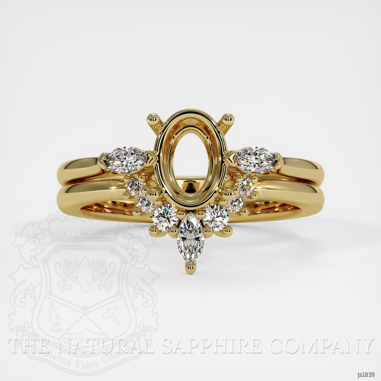 10K Yellow Gold Three Stone Ring Setting
