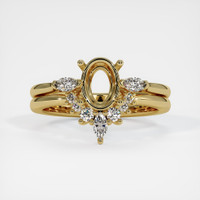 14K Yellow Gold Three Stone Ring Setting Image