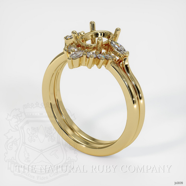 18K Yellow Gold Three Stone Ring Setting