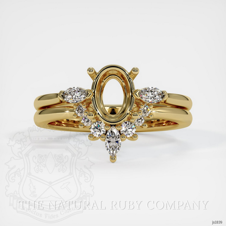 18K Yellow Gold Three Stone Ring Setting