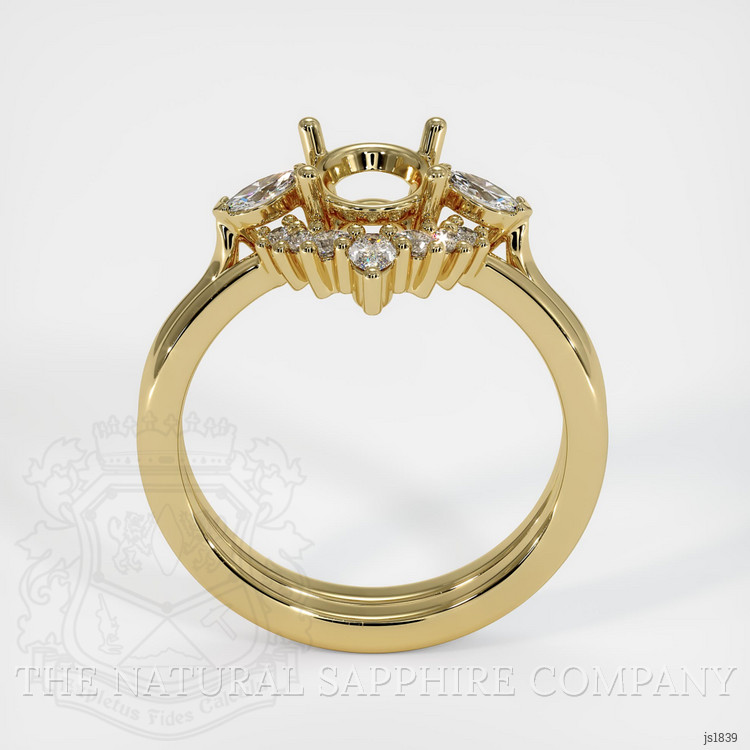 18K Yellow Gold Three Stone Ring Setting