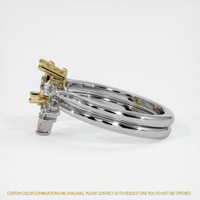 14K Yellow & White Three Stone Ring Setting Image