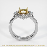 14K Yellow & White Three Stone Ring Setting Image