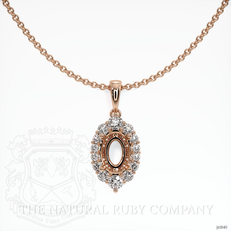 14K Rose Gold Halo Pendant Setting