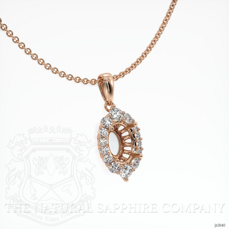 14K Rose Gold Halo Pendant Setting