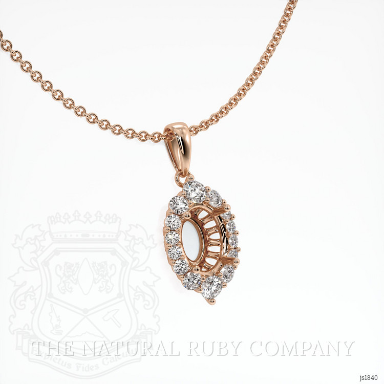 14K Rose Gold Halo Pendant Setting