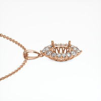 14K Rose Gold Halo Pendant Setting Image