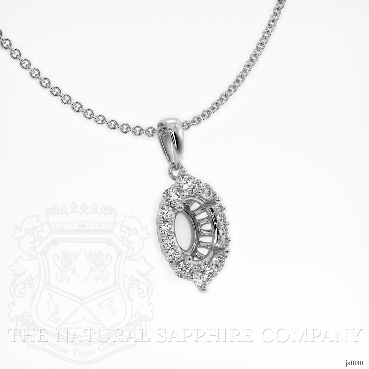 10K White Gold Halo Pendant Setting