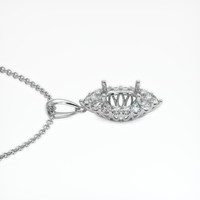 10K White Gold Halo Pendant Setting Image