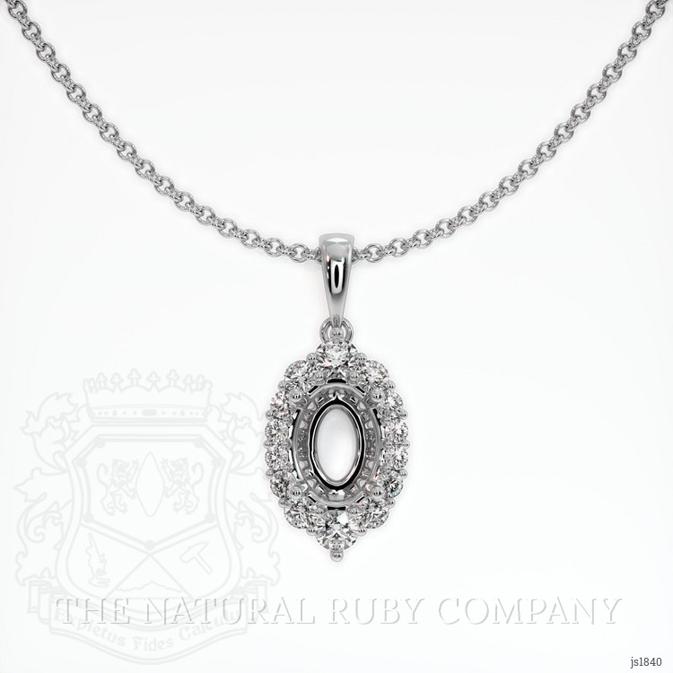 18K White Gold Halo Pendant Setting