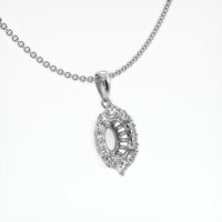 18K White Gold Halo Pendant Setting Image