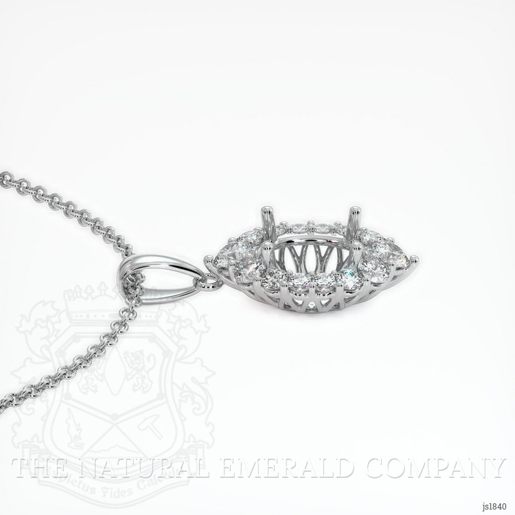 18K White Gold Halo Pendant Setting