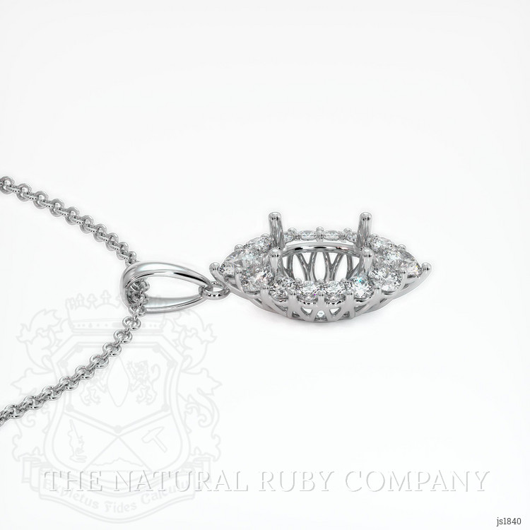 18K White Gold Halo Pendant Setting