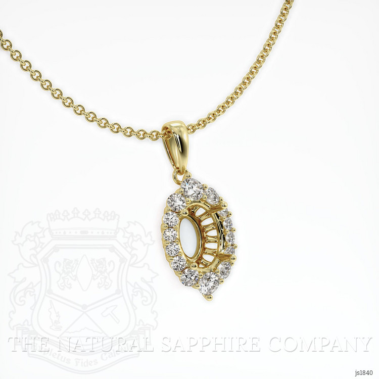 10K Yellow Gold Halo Pendant Setting