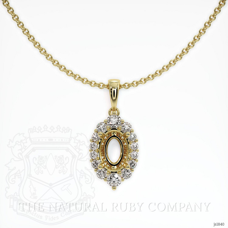 14K Yellow Gold Halo Pendant Setting