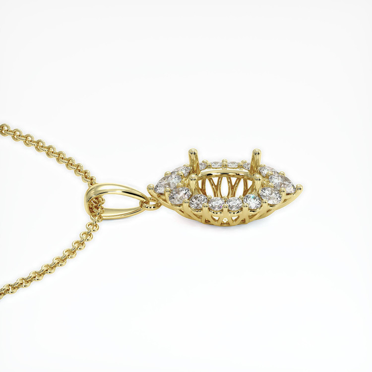 14K Yellow Gold Halo Pendant Setting