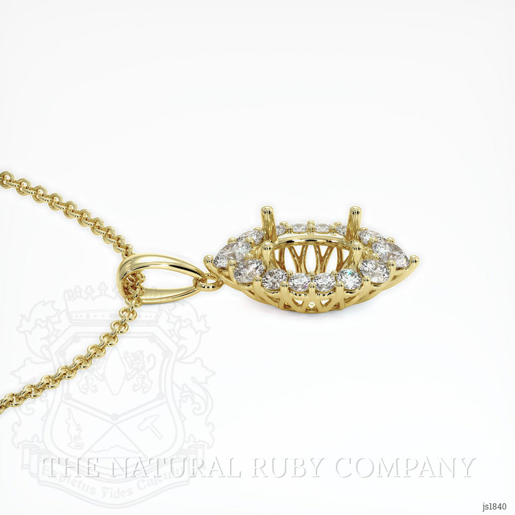 14K Yellow Gold Halo Pendant Setting