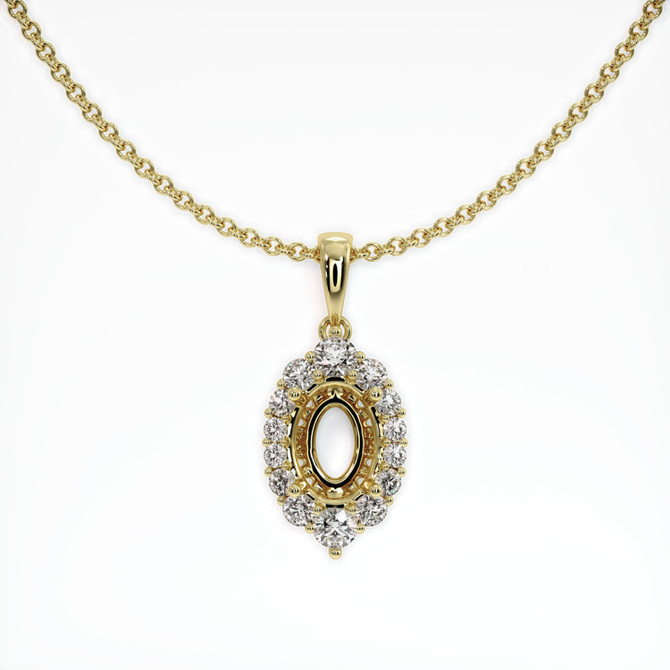 18K Yellow Gold Halo Pendant Setting