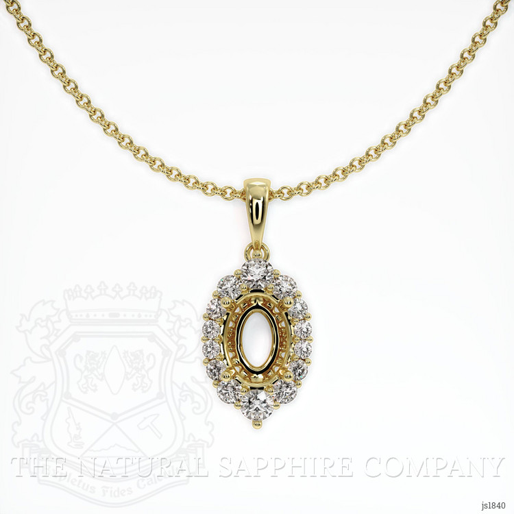 18K Yellow Gold Halo Pendant Setting