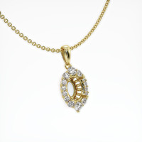 18K Yellow Gold Halo Pendant Setting Image