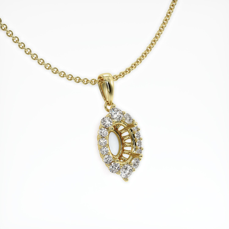 18K Yellow Gold Halo Pendant Setting