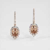 14K Rose Gold Halo Earring Image