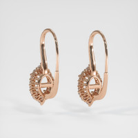 14K Rose Gold Halo Earring Setting Image