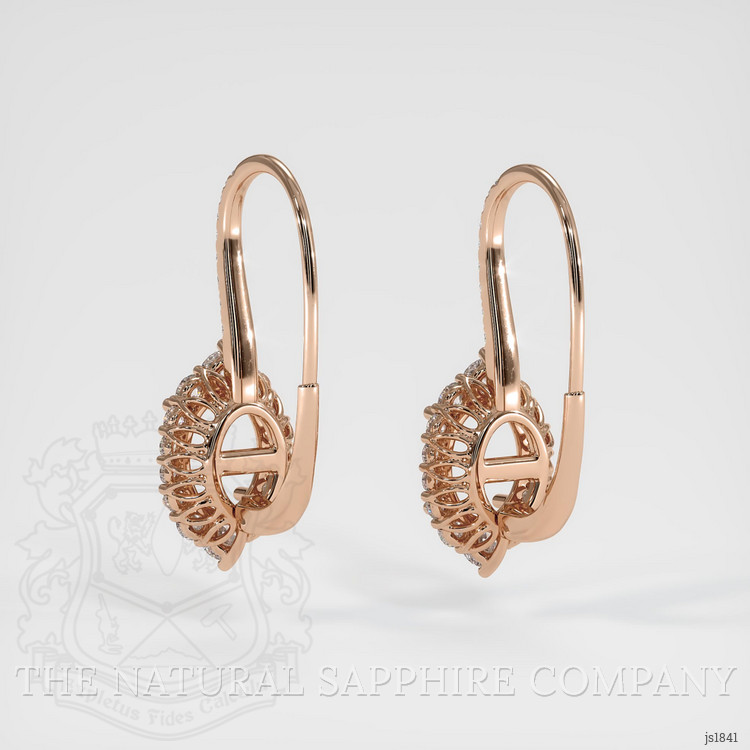 14K Rose Gold Halo Earring Setting