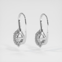 14K White Gold Halo Earring Setting Image