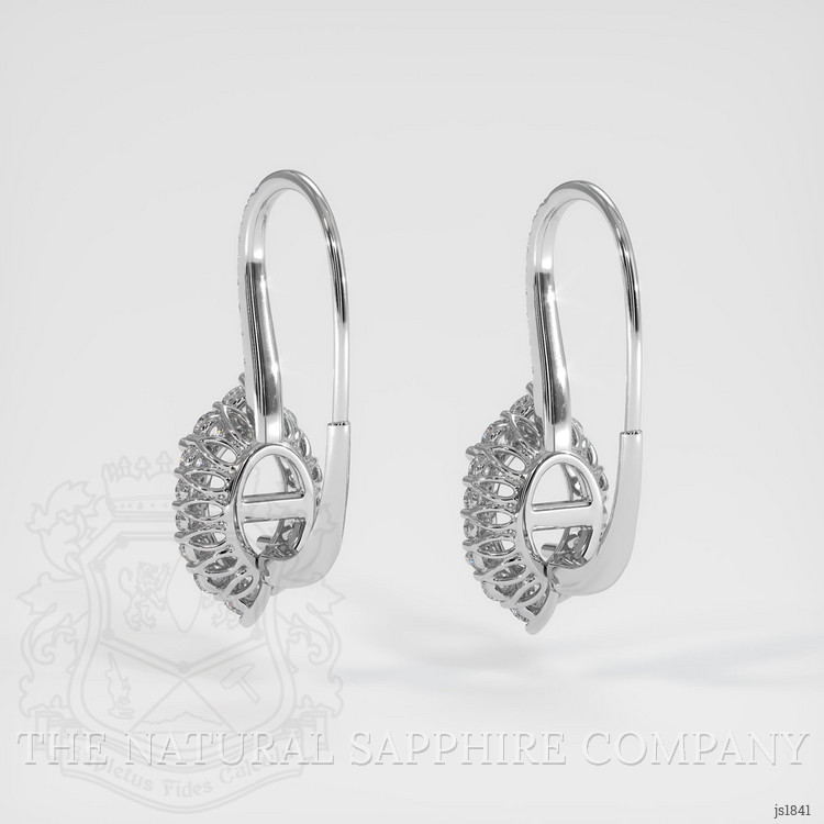 14K White Gold Halo Earring Setting