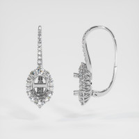18K White Gold Halo Earring Setting Image