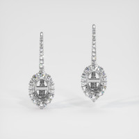 18K White Gold Halo Earring Setting Image