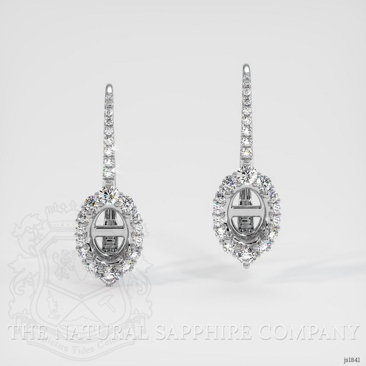 18K White Gold Halo Earring Setting