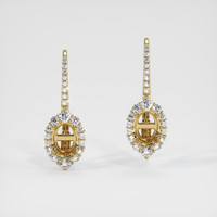 14K Yellow Gold Halo Earring Setting Image