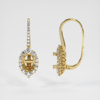 18K Yellow Gold Halo Earring Setting Image