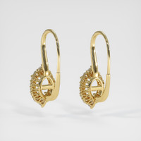 18K Yellow Gold Halo Earring Image
