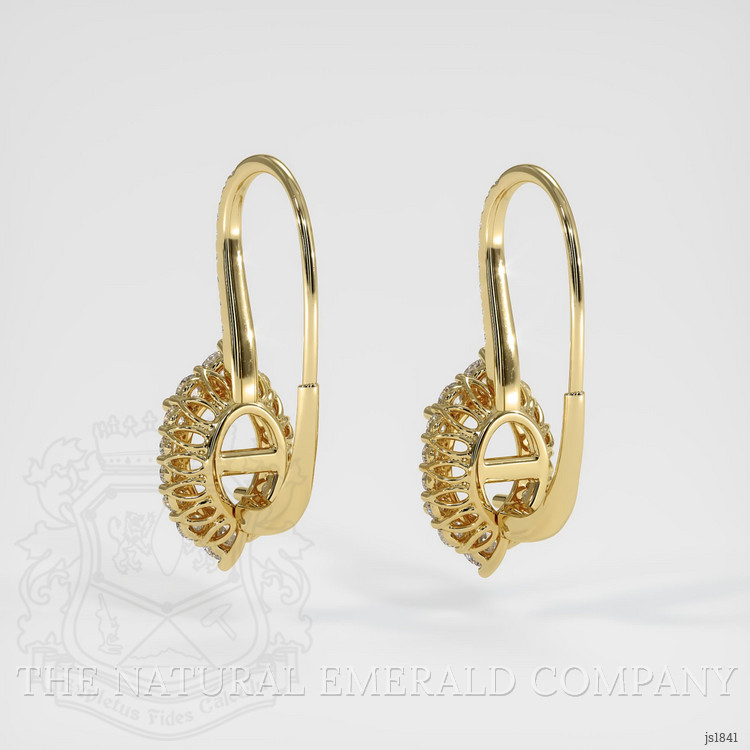 18K Yellow Gold Halo Earring Setting