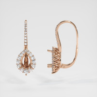14K Rose Gold Halo Earring Setting Image