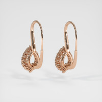 14K Rose Gold Halo Earring Setting Image