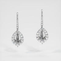 14K White Gold Halo Earring Image