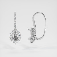 18K White Gold Halo Earring Setting Image