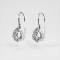 18K White Gold Halo Earring Setting Image