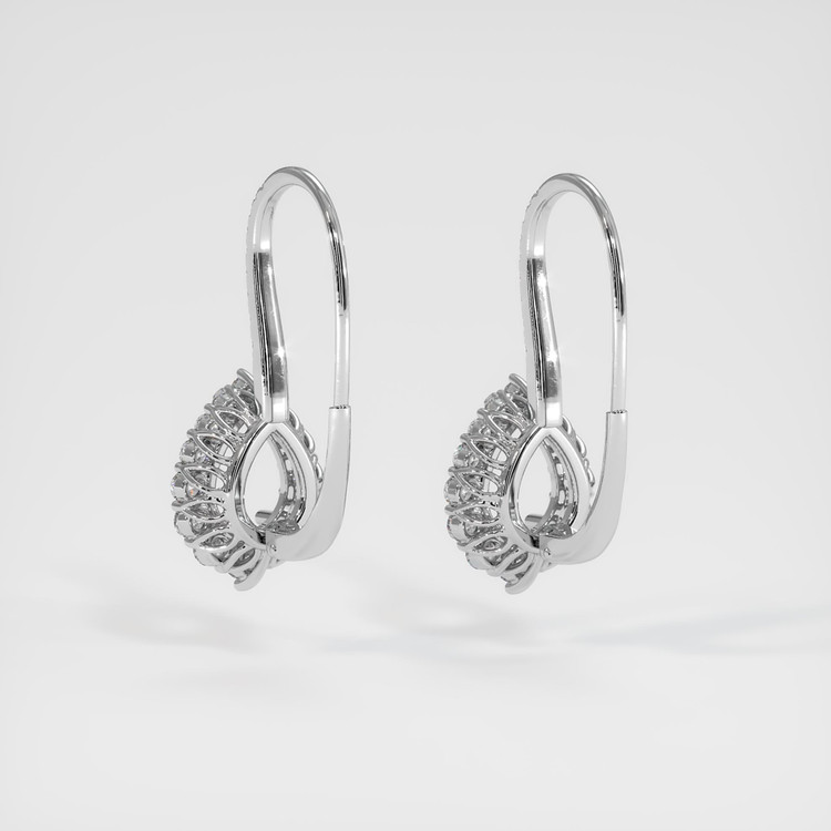 18K White Gold Halo Earring Setting