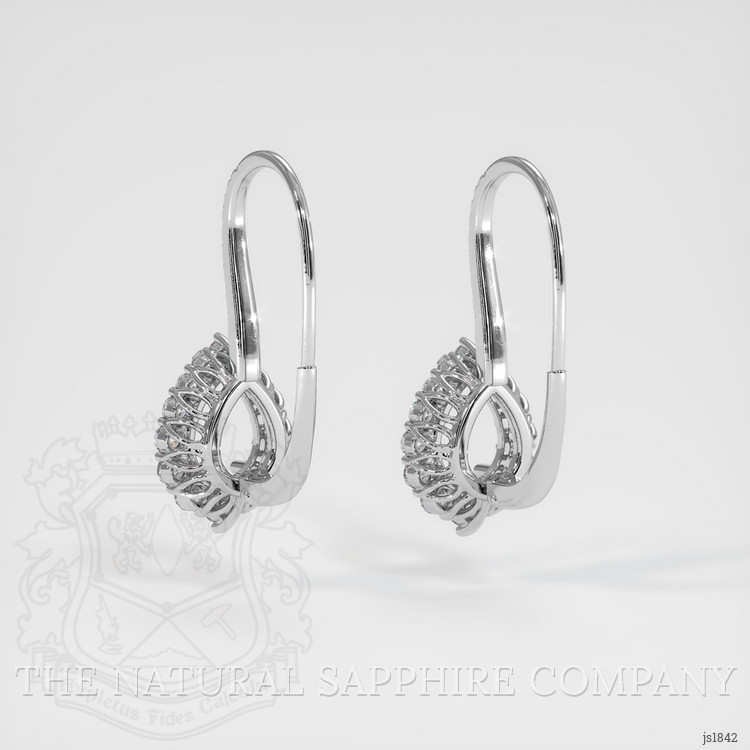 18K White Gold Halo Earring Setting