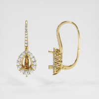 14K Yellow Gold Halo Earring Setting Image