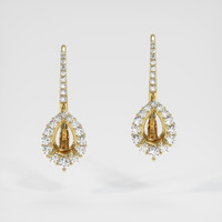 14K Yellow Gold Halo Earring Image