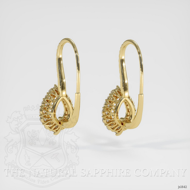14K Yellow Gold Halo Earring Setting